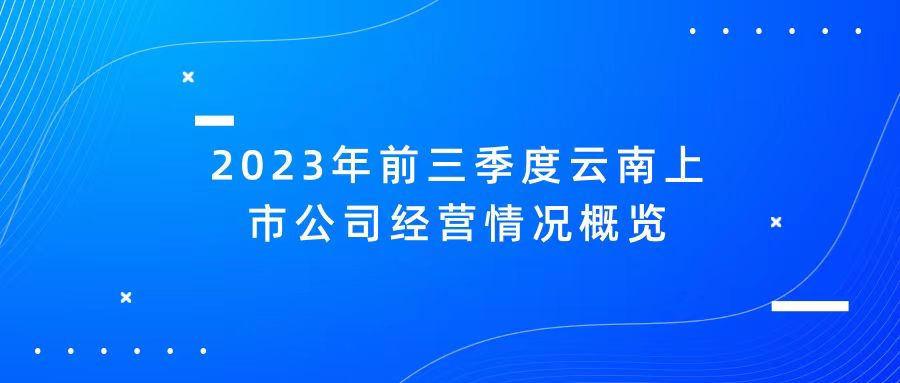 天樞觀察：2023年前三季度云南上市公司經(jīng)營(yíng)情況概覽